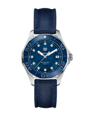  Shop Authentic Tag Heuer Aquaracer Quartz Mother of Pearl Blue Dial Blue NATO Strap Watch for Women - WAY131L.FT6091 - Luxxuri