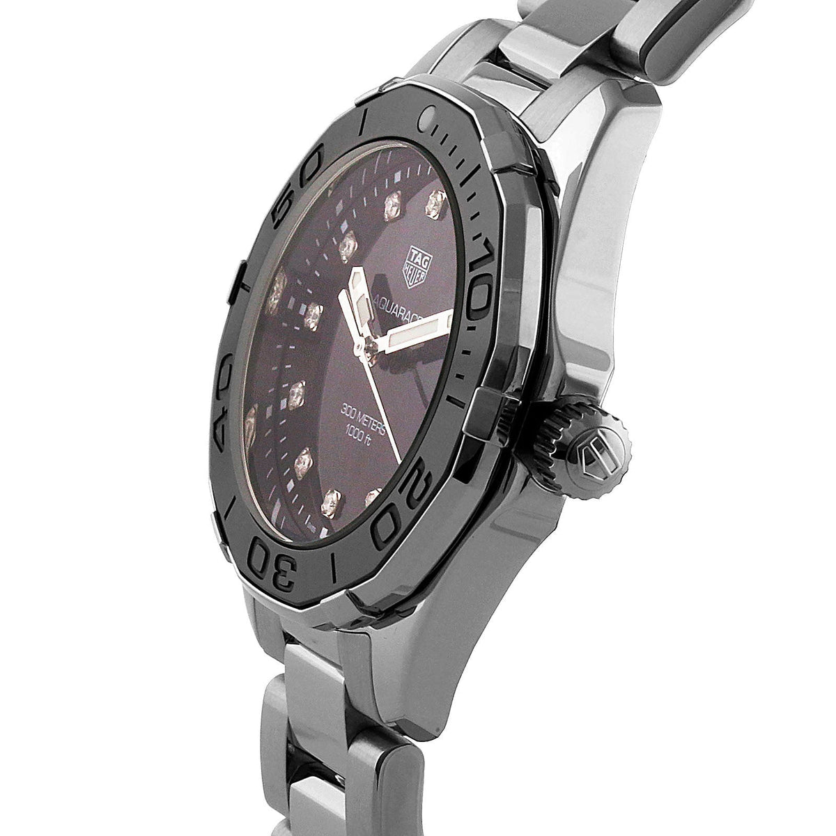  Shop Authentic Tag Heuer Aquaracer Quartz Black Dial Silver Steel Strap Watch for Women - WAY131M.BA0748 - Luxxuri