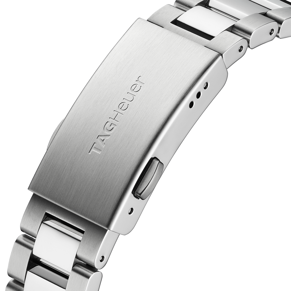  Shop Authentic Tag Heuer Aquaracer Quartz Black Dial Silver Steel Strap Watch for Women - WAY131M.BA0748 - Luxxuri