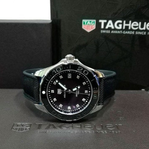  Shop Authentic Tag Heuer Aquaracer Quartz Mother of Pearl Black Dial Black NATO Strap Watch for Women - WAY131M.FT6092 - Luxxuri