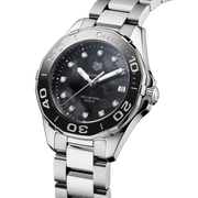  Shop Authentic Tag Heuer Aquaracer Quartz Black Dial Silver Steel Strap Watch for Women - WAY131M.BA0748 - Luxxuri