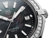  Shop Authentic Tag Heuer Aquaracer Quartz Diamonds Black Dial Silver Steel Strap Watch for Women - WAY131P.BA0748 - Luxxuri