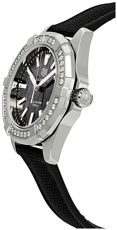  Shop Authentic Tag Heuer Aquaracer Diamonds Mother of Pearl Black Dial Black Nylon Strap Watch for Women - WAY131P.FT6092 - Luxxuri