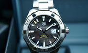  Shop Authentic Tag Heuer Aquaracer Automatic Black Dial Silver Steel Strap Watch for Men - WAY2010.BA0927 - Luxxuri