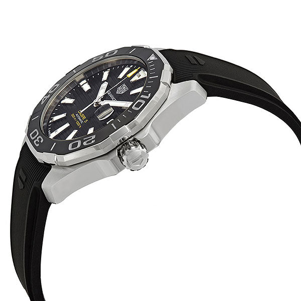  Shop Authentic Tag Heuer Aquaracer Calibre 5 Automatic Black Dial Black Rubber Strap Watch for Men - WAY201A.FT6142 - Luxxuri