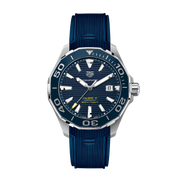  Shop Authentic Tag Heuer Aquaracer Calibre 5 Automatic Blue Dial Blue Rubber Strap Watch for Men - WAY201B.FT6150 - Luxxuri