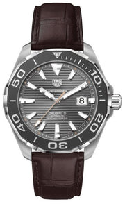  Shop Authentic Tag Heuer Aquaracer Caliber 5 Black Dial Brown Leather Strap Watch for Men - WAY201M.FC6474 - Luxxuri