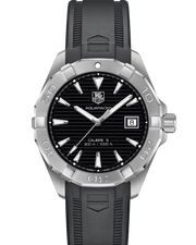  Shop Authentic Tag Heuer Aquaracer Automatic Caliber 5 Black Dial Black Rubber Strap Watch for Men - WAY2110.FT8021 - Luxxuri