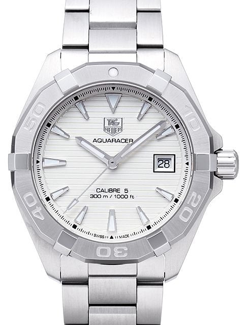  Shop Authentic Tag Heuer Aquaracer Automatic White Dial Silver Steel Strap Watch for Men - WAY2111.BA0928 - Luxxuri