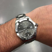 Shop Authentic Tag Heuer Aquaracer Automatic Anthracite Grey Dial Silver Steel Strap Watch for Men - WAY2113.BA0928 - Luxxuri