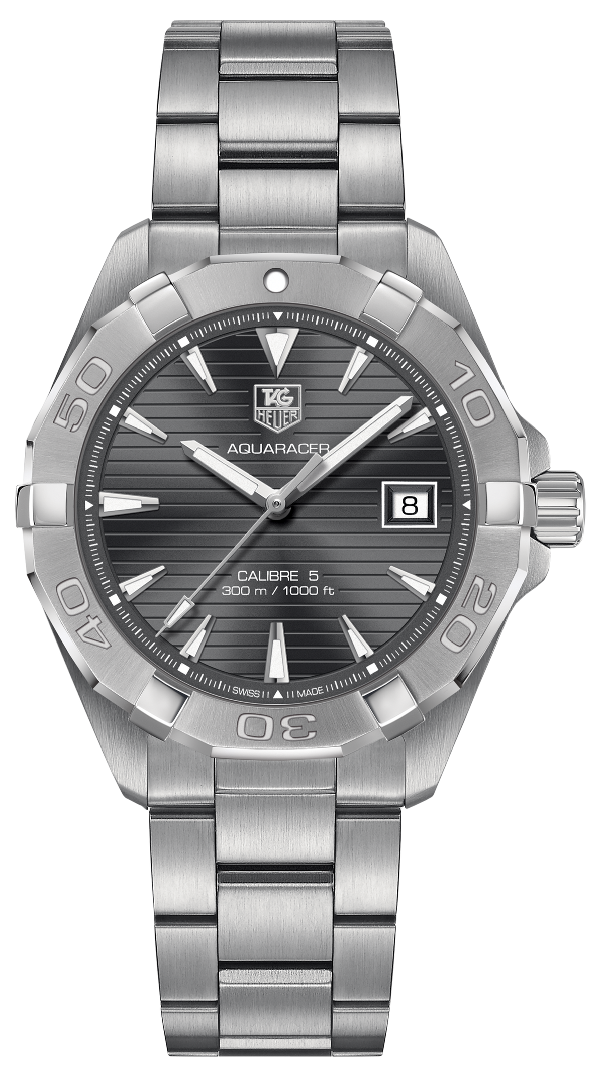  Shop Authentic Tag Heuer Aquaracer Automatic Anthracite Grey Dial Silver Steel Strap Watch for Men - WAY2113.BA0928 - Luxxuri