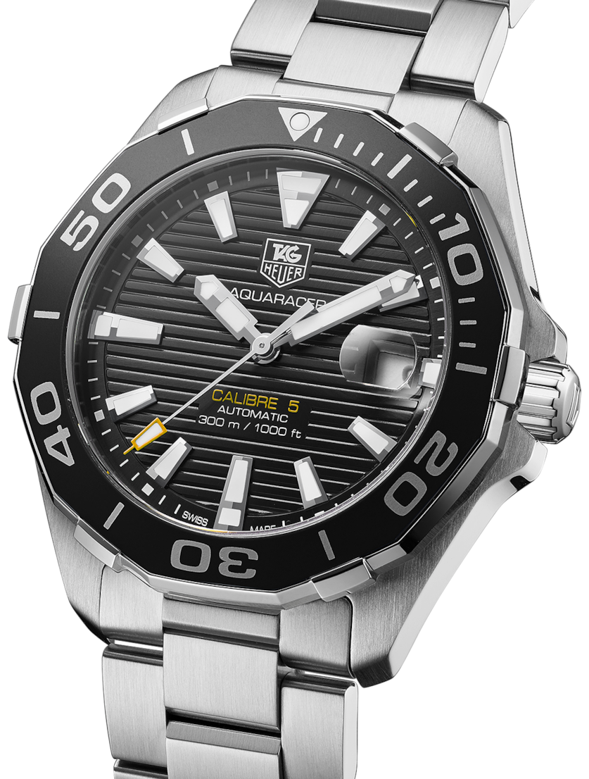  Shop Authentic Tag Heuer Aquaracer Automatic Black Dial Silver Steel Strap Watch for Men - WAY211A.BA0928 - Luxxuri