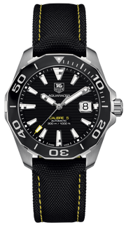  Shop Authentic Tag Heuer Aquaracer Calibre 5 Automatic Black Dial Black Nylon Strap Watch for Men - WAY211A.FC6362 - Luxxuri