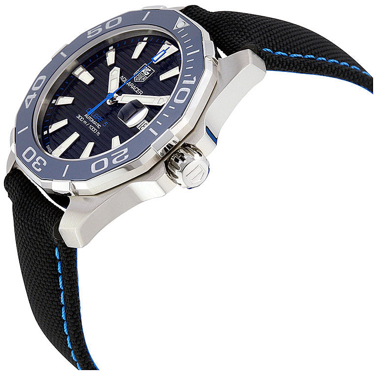  Shop Authentic Tag Heuer Aquaracer Calibre 5 Automatic Black Dial Black Nylon Strap Watch for Men - WAY211B.FC6363 - Luxxuri