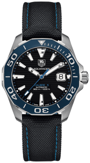  Shop Authentic Tag Heuer Aquaracer Calibre 5 Automatic Black Dial Black Nylon Strap Watch for Men - WAY211B.FC6363 - Luxxuri
