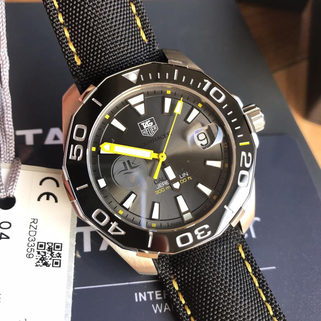  Shop Authentic Tag Heuer Aquaracer Jeremy Lin Special Edition Grey Dial Black Nylon Strap Watch for Men - WAY211F.FC6362 - Luxxuri