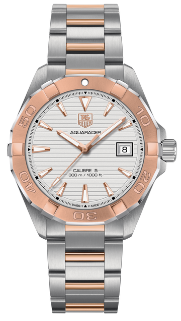  Shop Authentic Tag Heuer Aquaracer Calibre 5 Automatic White Dial Two Tone Steel Strap Watch for Men - WAY2150.BD0911 - Luxxuri