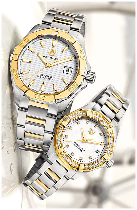  Shop Authentic Tag Heuer Aquaracer Automatic White Dial Two Tone Steel Strap Watch for Men - WAY2151.BD0912 - Luxxuri