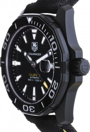  Shop Authentic Tag Heuer Aquaracer Calibre 5 Automatic Black Dial Black Nylon Strap Watch for Men - WAY218A.FC6362 - Luxxuri