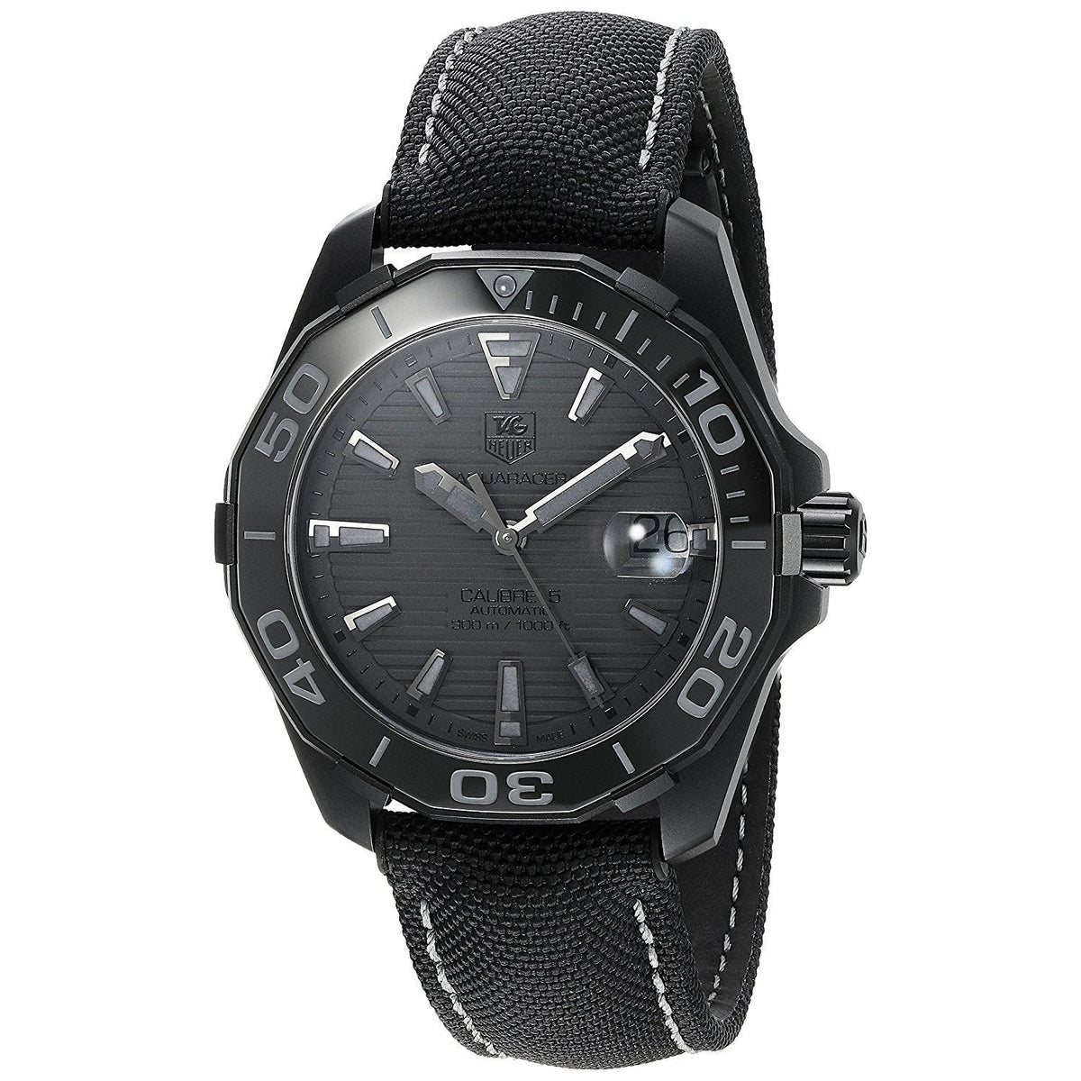  Shop Authentic Tag Heuer Aquaracer 300 Swiss Limited Edition Black Dial Black Nylon Strap Watch for Men - WAY218B.FC6364 - Luxxuri