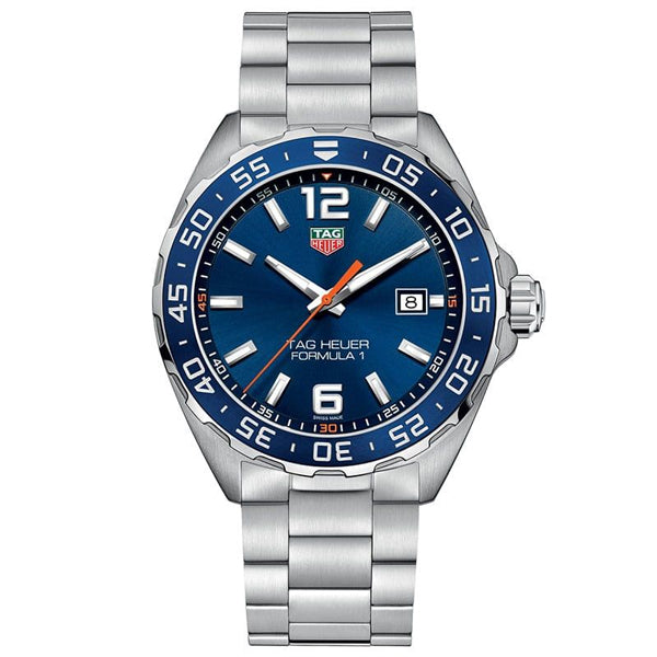  Shop Authentic Tag Heuer Formula 1 Quartz Blue Dial Silver Steel Strap Watch for Men - WAZ1010.BA0842 - Luxxuri