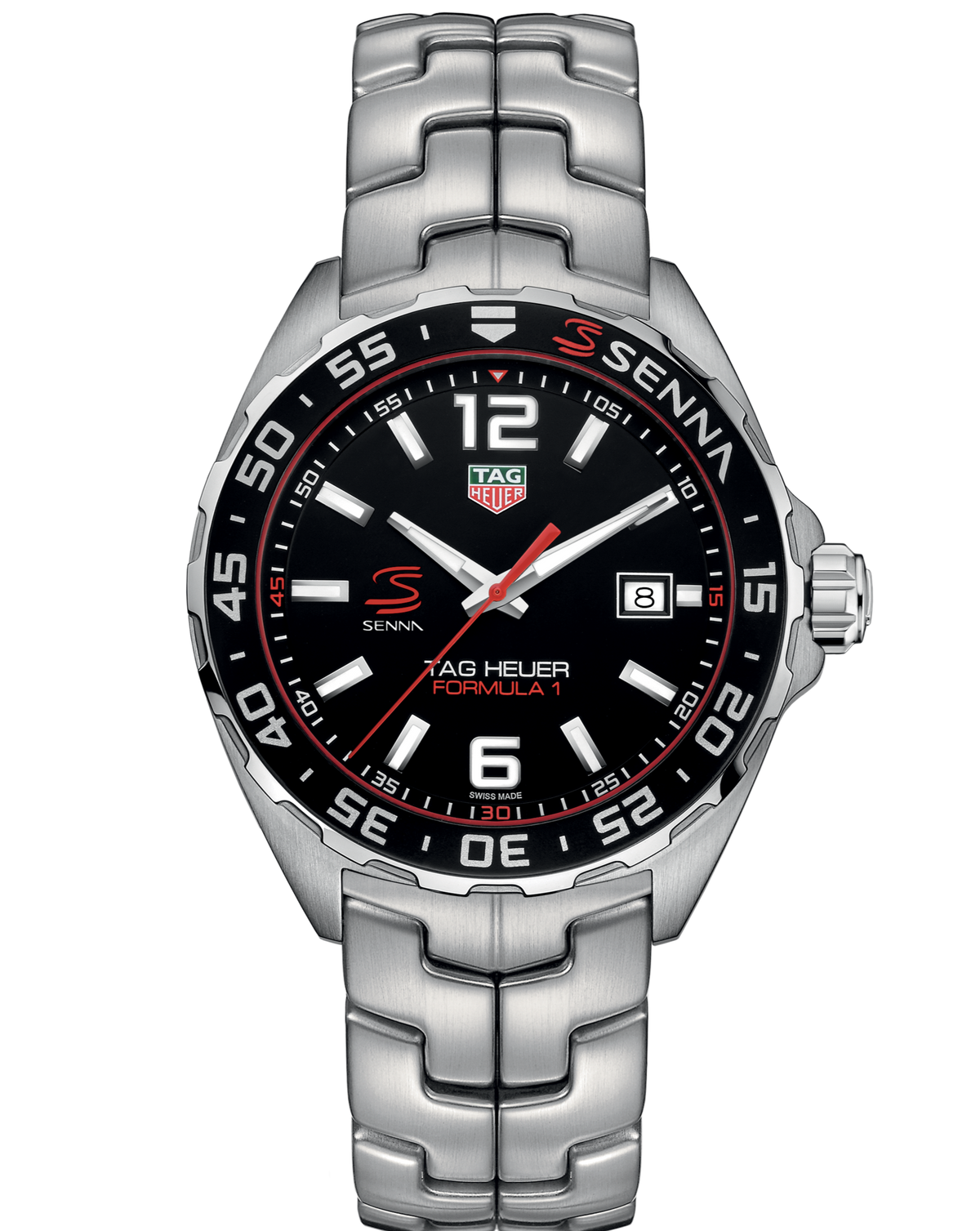  Shop Authentic Tag Heuer Formula 1 Senna Limited Edition Black Dial Silver Steel Strap Watch for Men - WAZ1012.BA0883 - Luxxuri