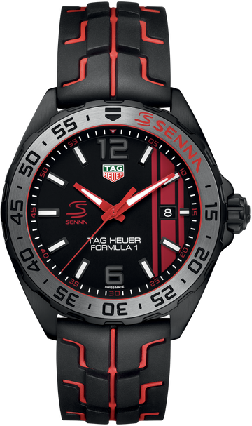  Shop Authentic Tag Heuer Formula 1 Senna Special Edition Black Dial Two Tone Rubber Strap Watch for Men - WAZ1014.FT8027 - Luxxuri