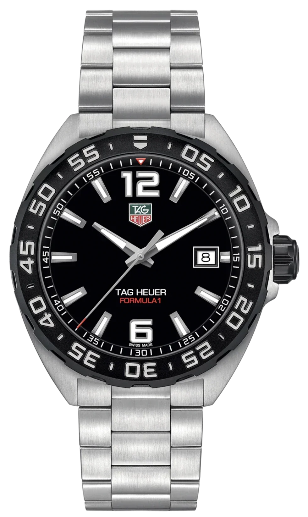  Shop Authentic Tag Heuer Formula 1 Quartz Black Dial Silver Steel Strap Watch for Men - WAZ1110.BA0875 - Luxxuri
