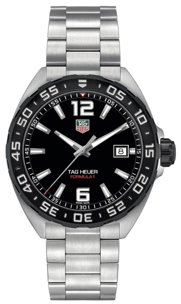  Shop Authentic Tag Heuer Formula 1 Quartz Black Dial Silver Steel Strap Watch for Men - WAZ1110.BA0875 - Luxxuri