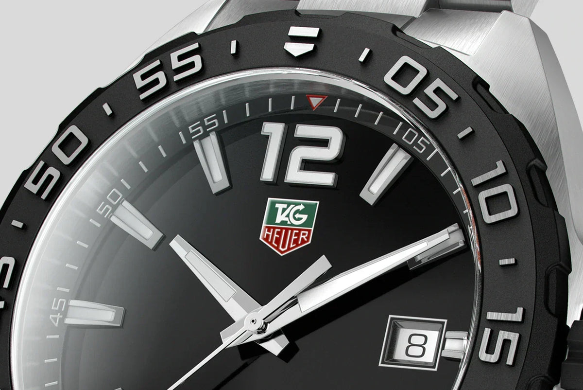  Shop Authentic Tag Heuer Formula 1 Quartz Black Dial Silver Steel Strap Watch for Men - WAZ1110.BA0875 - Luxxuri