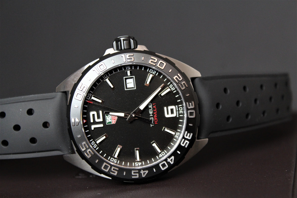  Shop Authentic Tag Heuer Formula 1 Quartz Black Dial Black Rubber Strap Watch for Men - WAZ1110.FT8023 - Luxxuri