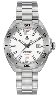  Shop Authentic Tag Heuer Formula 1 Calibre 5 Automatic White Dial Silver Steel Strap Watch for Men - WAZ2114.BA0875 - Luxxuri
