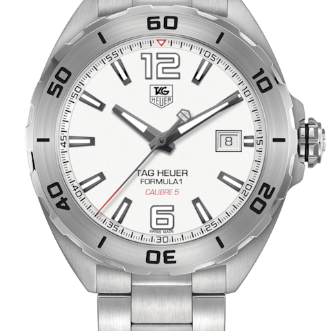  Shop Authentic Tag Heuer Formula 1 Calibre 5 Automatic White Dial Silver Steel Strap Watch for Men - WAZ2114.BA0875 - Luxxuri