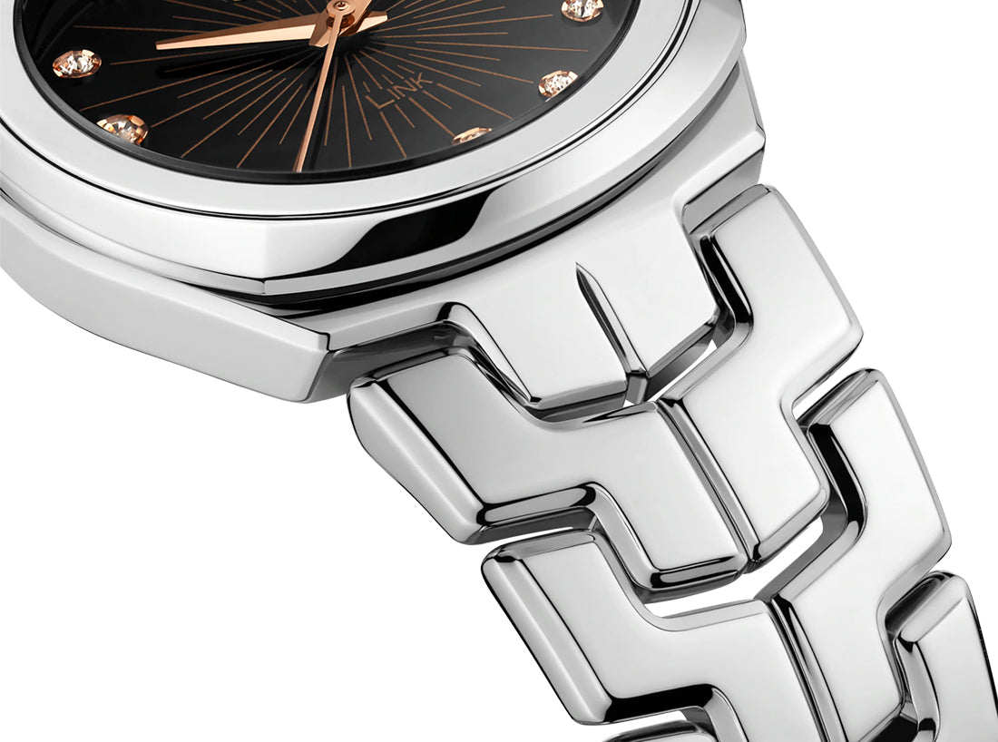  Shop Authentic Tag Heuer Link Quartz Black Dial Silver Steel Strap Watch for Women - WBC131F.BA0649 - Luxxuri
