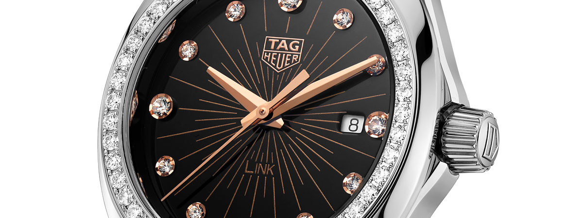  Shop Authentic Tag Heuer Link Quartz Diamonds Black Dial Silver Steel Strap Watch for Men - WBC131G.BA0649 - Luxxuri