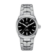  Shop Authentic Tag Heuer Link Quartz Black Dial Silver Steel Strap Watch for Women - WBC2110.BA0603 - Luxxuri