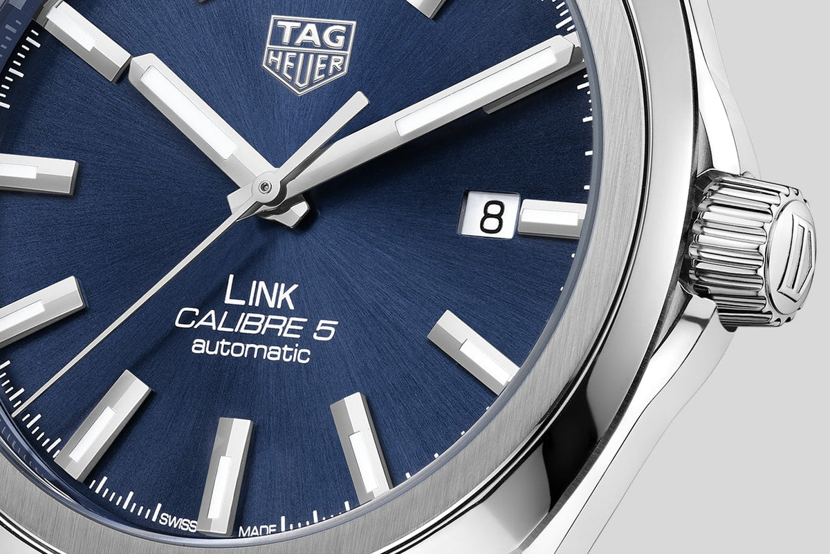  Shop Authentic Tag Heuer Link Automatic Blue Dial Silver Steel Strap Watch for Men - WBC2112.BA0603 - Luxxuri