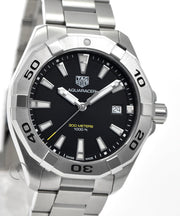  Shop Authentic Tag Heuer Aquaracer Black Dial Silver Steel Strap Watch for Men - WBD1110.BA0928 - Luxxuri