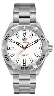  Shop Authentic Tag Heuer Aquaracer Quartz White Dial Silver Steel Strap Watch for Men - WBD1111.BA0928 - Luxxuri