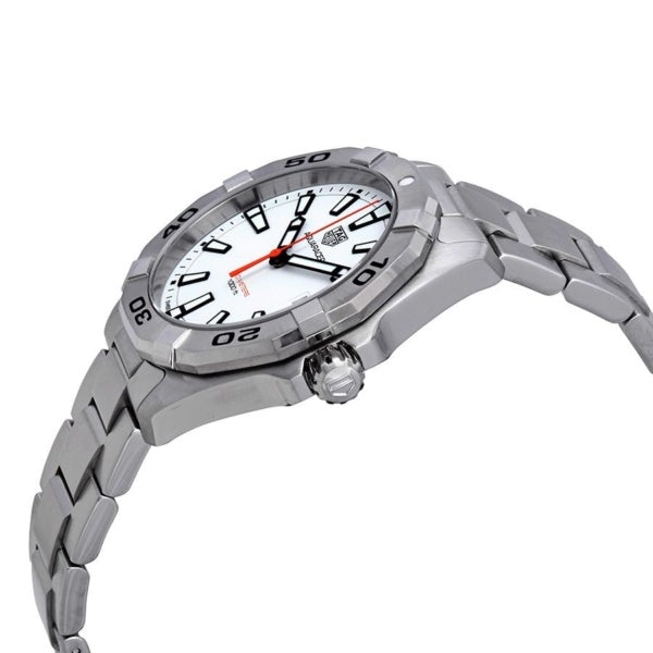  Shop Authentic Tag Heuer Aquaracer Quartz White Dial Silver Steel Strap Watch for Men - WBD1111.BA0928 - Luxxuri