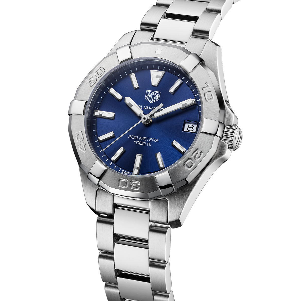  Shop Authentic Tag Heuer Aquaracer Quartz Blue Dial Silver Steel Strap Watch for Women - WBD1312.BA0740 - Luxxuri