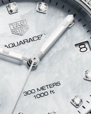  Shop Authentic Tag Heuer Aquaracer Diamonds White Mother of Pearl Dial Silver Steel Strap Watch for Women - WBD1315.BA0740 - Luxxuri