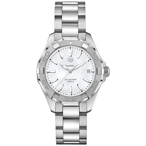  Shop Authentic Tag Heuer Aquaracer Mother of Pearl Dial Silver Steel Strap Watch for Women - WBD131A.BA0748 - Luxxuri