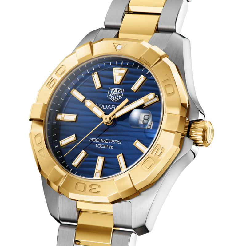  Shop Authentic Tag Heuer Aquaracer Blue Dial Two Tone Steel Strap Watch for Women - WBD1325.BB0320 - Luxxuri