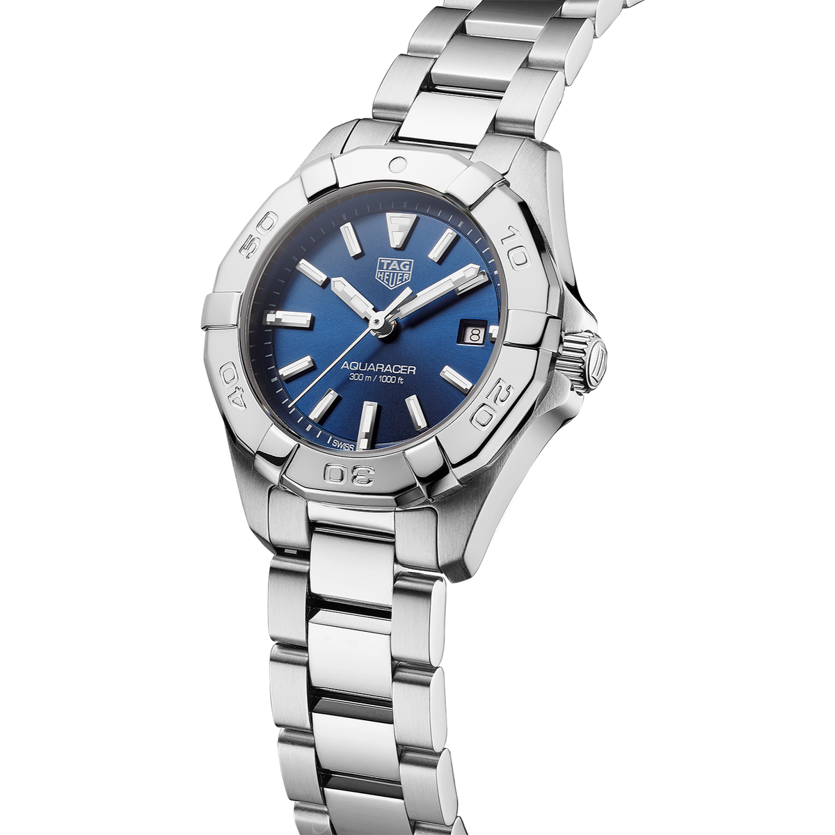  Shop Authentic Tag Heuer Aquaracer Blue Dial Silver Steel Strap Watch for Women - WBD1412.BA0741 - Luxxuri