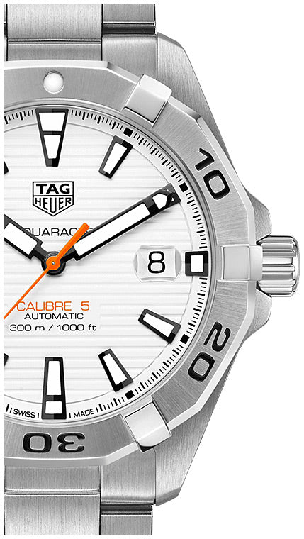  Shop Authentic Tag Heuer Aquaracer Automatic White Dial Silver Steel Strap Watch for Men - WBD2111.BA0928 - Luxxuri