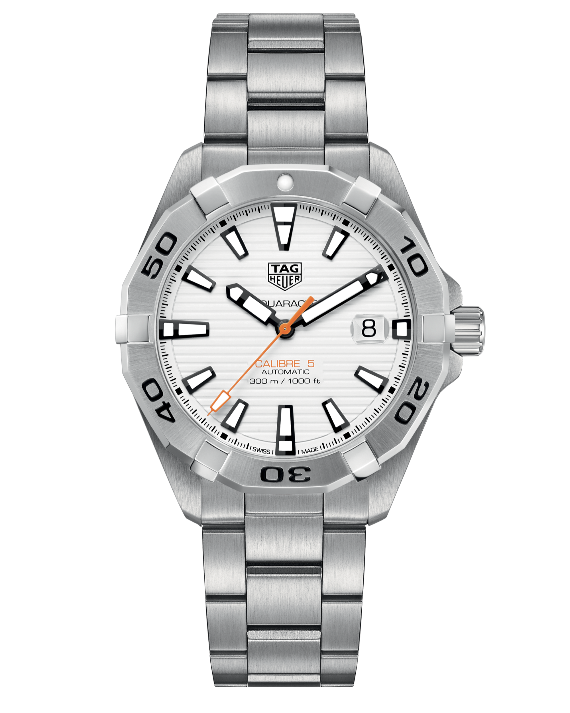  Shop Authentic Tag Heuer Aquaracer Automatic White Dial Silver Steel Strap Watch for Men - WBD2111.BA0928 - Luxxuri