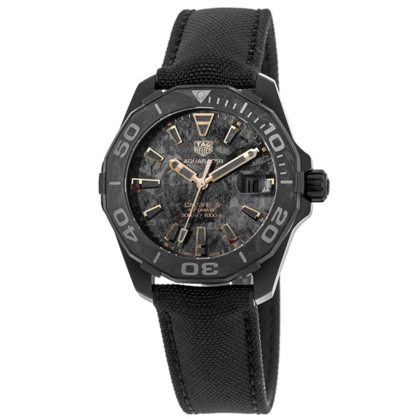  Shop Authentic Tag Heuer Aquaracer Calibre 5 Black NATO Strap Carbon Dial Watch for Men - WBD218A.FC6445 - Luxxuri