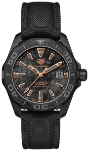  Shop Authentic Tag Heuer Aquaracer Calibre 5 Black NATO Strap Carbon Dial Watch for Men - WBD218A.FC6445 - Luxxuri