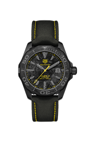  Shop Authentic Tag Heuer Aquaracer Calibre 5 Black NATO Strap Carbon Dial Watch for Men - WBD218B.FC6446 - Luxxuri